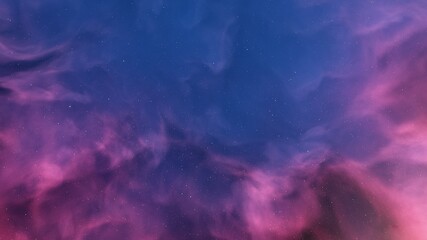 Space background with realistic nebula and shining stars. Colorful cosmos with stardust and milky way. Magic color galaxy. Infinite universe and starry night. 3d Render
