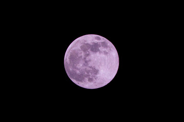 View of the pink supermoon of April 27, 2021
