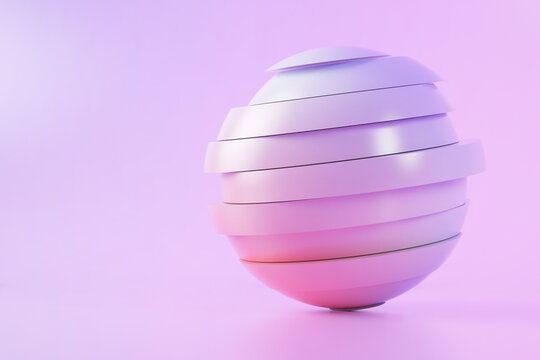 3D illustration of deconstructed sphere