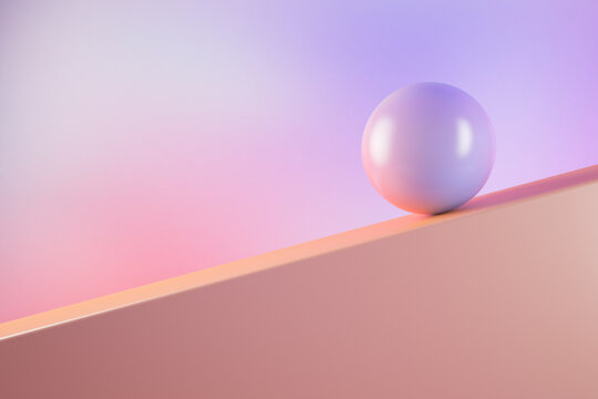 3D illustration of sphere at edge