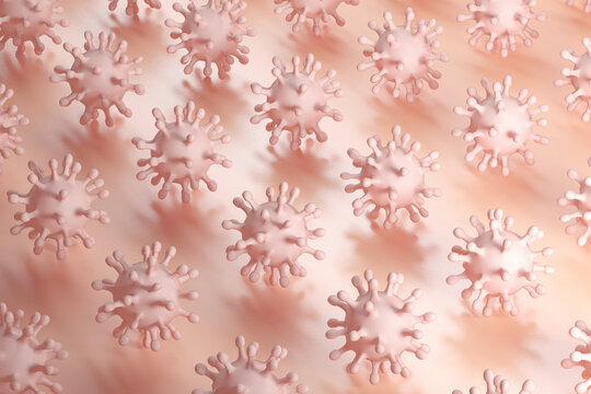 3D illustration of virus pattern