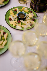 Delicacies and snacks on a buffet or banquet. Catering.