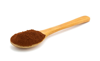 Porcelain bowl with shadow and brown powder.
