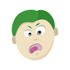 The face of a man's man in stress and panic. For posters, websites, mobile apps, magazines, and souvenir printing.