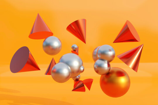 3D illustration of geometric shapes