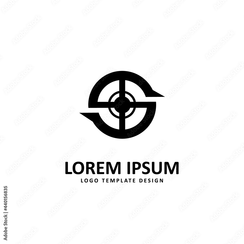 Poster abstract initial s logo template design isolated on white background