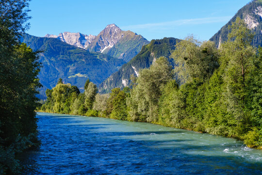 Ziller River, Zillertal Alps, Ziller valley, Tyrol, Austria