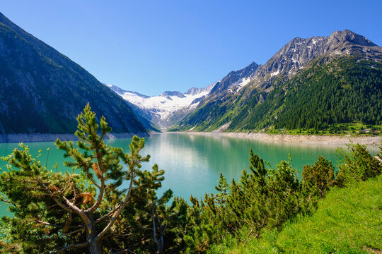 Schlegeis reservoir, Zillertal Alps, Ziller valley, Tyrol, Austria
