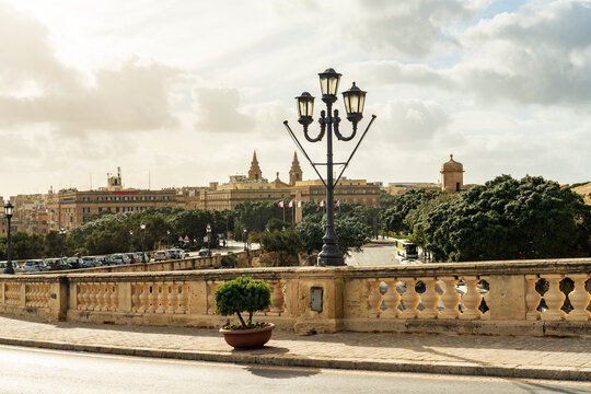 Malta, South Eastern Region, Valletta, View of Triq Girolamo Cassar leading to historic old town
