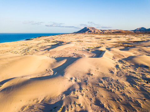 Aerial view of semidesert in Fuerteventura