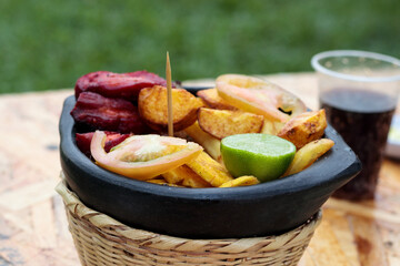 fritanga or picada, traditional Colombian food.