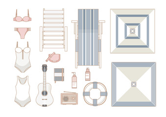 Beach elements top view