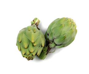 Fototapeta premium Fresh Artichoke, Green Artichokes, Raw Edible Cynara Flower