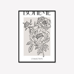 Botanical wall art vector set. Bohemian line art drawing with abstract shape. Abstract line art design for print, cover, wallpaper. Minimal and natural wall art.	