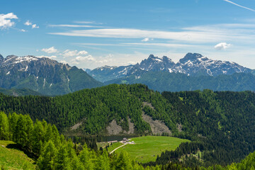 Fototapeta na wymiar The wonderful view on the Primiero - Castrozza italian alps