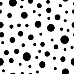 Dots Background with irregular, chaotic circles. Points seamless texture pattern.