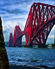 Cantilever Railway Bridge called Forth Bridge in Scotland