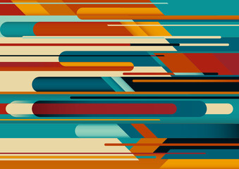 Abstrakcyjny wzór tła z kompozycją wykonaną z różnych kształtów geometrycznych. Ilustracja wektorowa do wykorzystania w projektach. © Monika