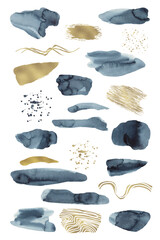 Beautiful abstract seamless pattern of spots and streaks on a white background.