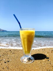 beautiful sea cocktail on the ocean beach photo