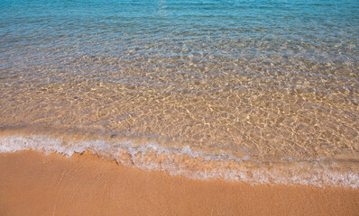 Tropical beach with sea sand on summer vacation.