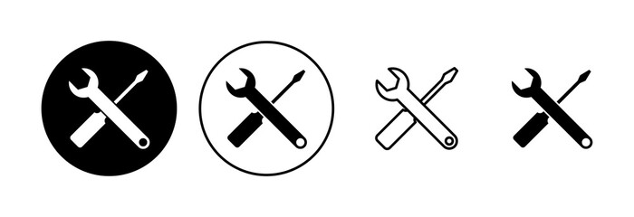 Repair tools icon set. tool icon vector. setting icon vector. Wrench and screwdriver. support, Service