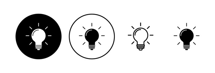 Lamp icon set. Light bulb icon vector. idea symbol.