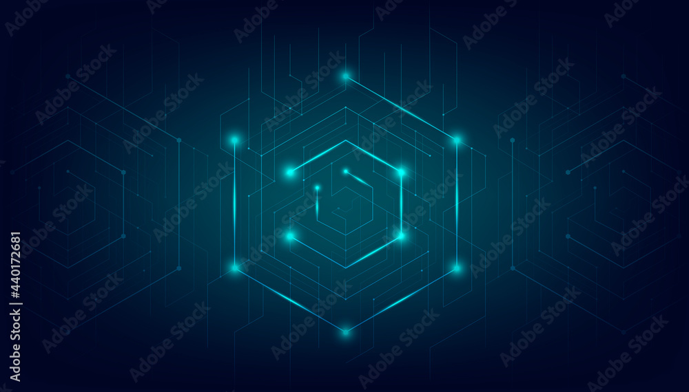 Poster abstract lines and dots connect background. technology connection digital data and big data concept.