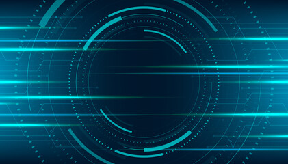 Fototapeta premium Abstract technology horizontal motion style concept. Digital technology connection background.