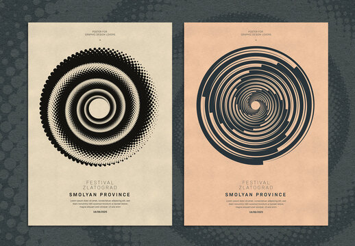 Circle Swirl Shape Design Cover Layout