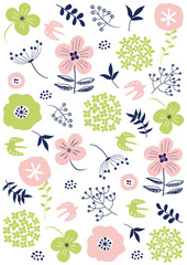 北欧風_草花パターン_縦型