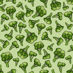 Broccoli seamless pattern Summer Vegetable background Isolated
minimalistic pattern with broccoli on a green