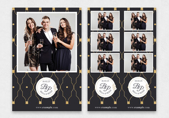 Elegant Wedding Party Photo Booth Card Templates Layout