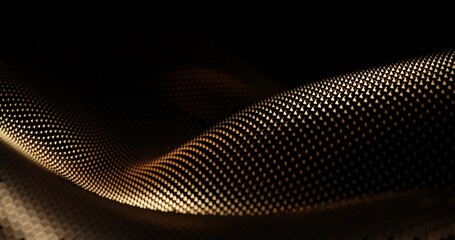 Particle drapery luxury gold 3d illustration background