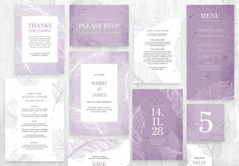 Minimal Feather Wedding Suite Purple