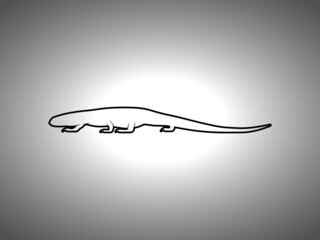 Monitor Lizard Silhouette. Isolated Vector Swordfish Animal Template for Logo Company, Icon, Symbol etc