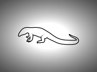 Fototapeta premium Monitor Lizard Silhouette. Isolated Vector Swordfish Animal Template for Logo Company, Icon, Symbol etc