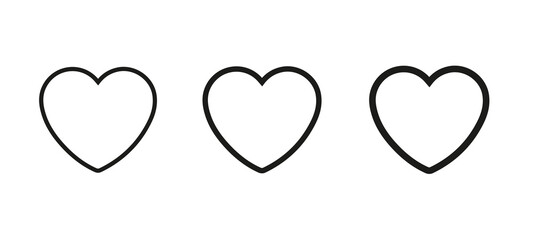 Heart icon collection. Live stream video,
Social media. Vector, illustration, chat, likes, love symbol, white background.