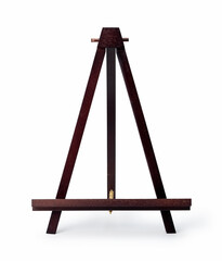 Decorative wooden easel on a white background.