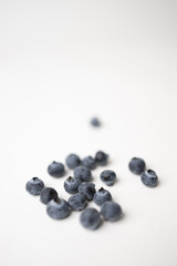 Blueberries on white