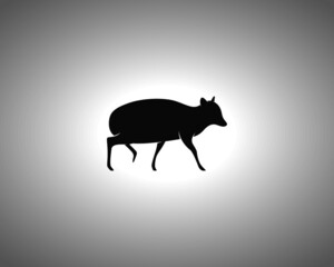 Mouse Deer Silhouette. Isolated Vector Animal Template for Logo Company, Icon, Symbol etc