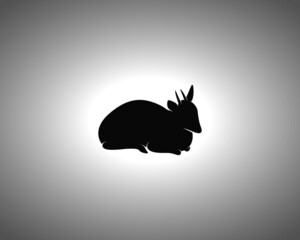 Mouse Deer Silhouette. Isolated Vector Animal Template for Logo Company, Icon, Symbol etc