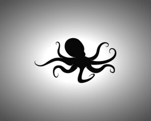 Octopus Silhouette. Isolated Vector Animal Template for Logo Company, Icon, Symbol etc