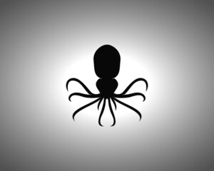 Octopus Silhouette. Isolated Vector Animal Template for Logo Company, Icon, Symbol etc