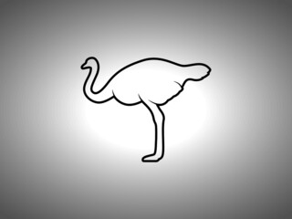 Ostrich Silhouette. Isolated Vector Swordfish Animal Template for Logo Company, Icon, Symbol etc