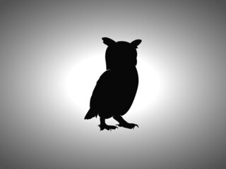 Owl Silhouette. Isolated Vector Swordfish Animal Template for Logo Company, Icon, Symbol etc