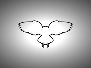 Owl Silhouette. Isolated Vector Swordfish Animal Template for Logo Company, Icon, Symbol etc