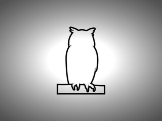 Owl Silhouette. Isolated Vector Swordfish Animal Template for Logo Company, Icon, Symbol etc
