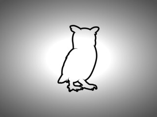 Owl Silhouette. Isolated Vector Swordfish Animal Template for Logo Company, Icon, Symbol etc