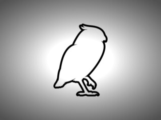 Owl Silhouette. Isolated Vector Swordfish Animal Template for Logo Company, Icon, Symbol etc